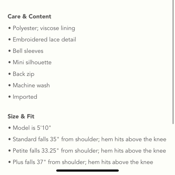 🌟HP🌟Anthropologie NWT Maeve Embroidered Lace Mini Black Dress Size 6. - Picture 7 of 9